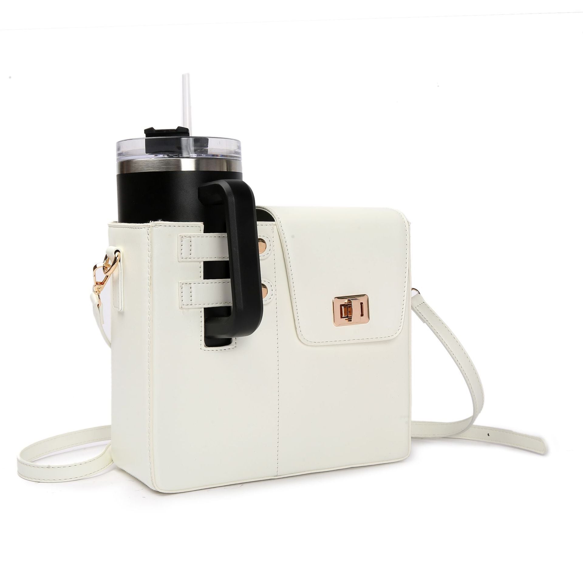 Vegan Leather Shoulder Bag-getme20260422-Calm Wears-White-Calm Wears