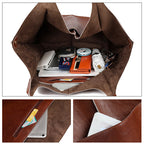 Oversized Leather Shoulder Bag for Women