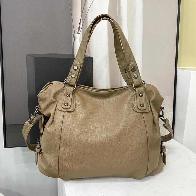 Luxury Leather Women's Shoulder Bag-modehaus-berger20250410-Calm Wears-Khaki-Calm Wears