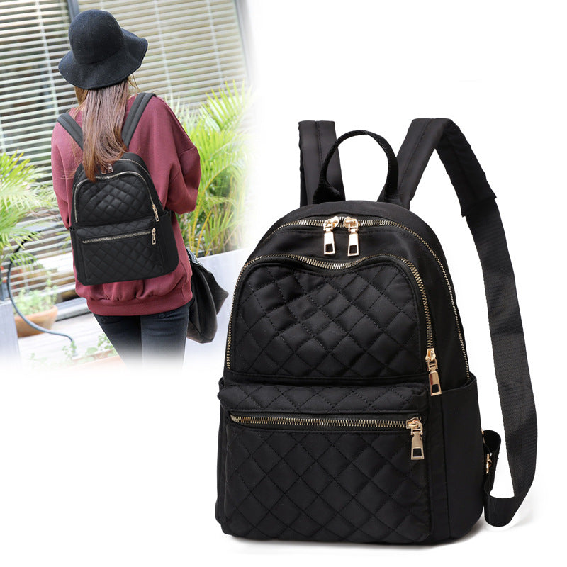 Quilted Zippered Backpack