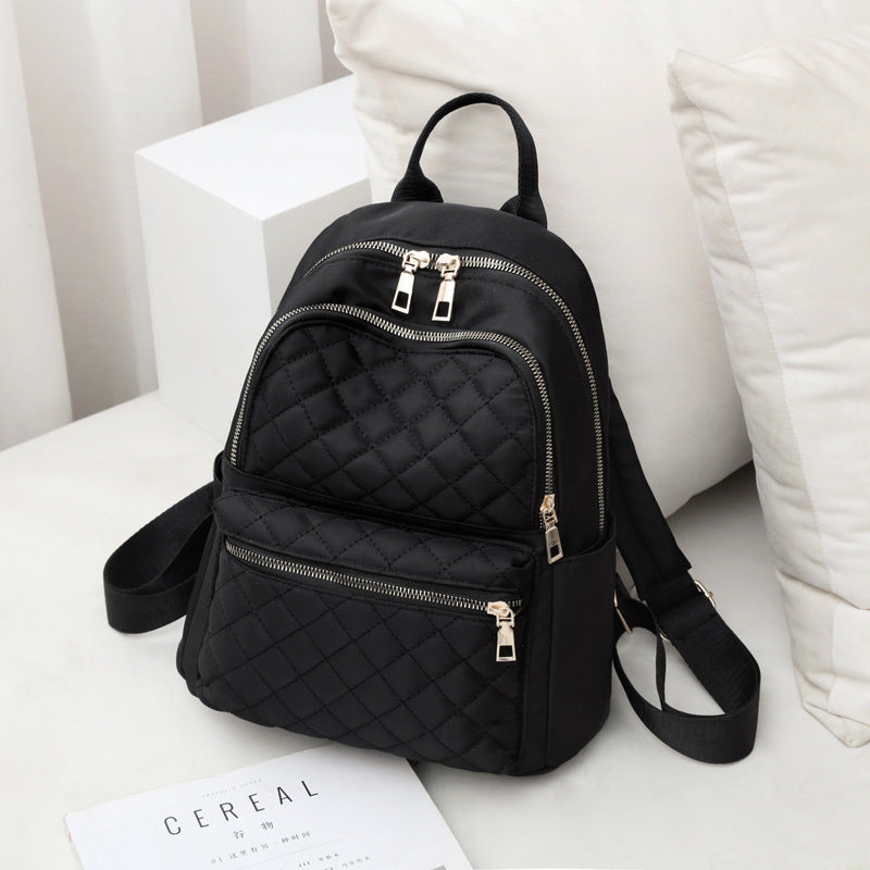 Quilted Zippered Backpack