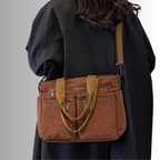 Cord Shoulder Bag with Multiple Pockets for Women