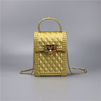 Women's mini backpack in urban style with elegant chain strap