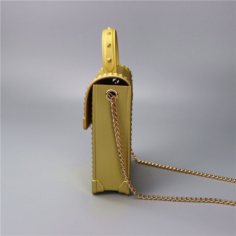 Women's mini backpack in urban style with elegant chain strap