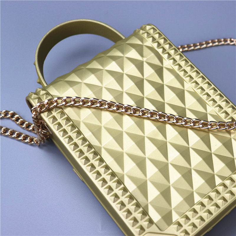 Women's mini backpack in urban style with elegant chain strap