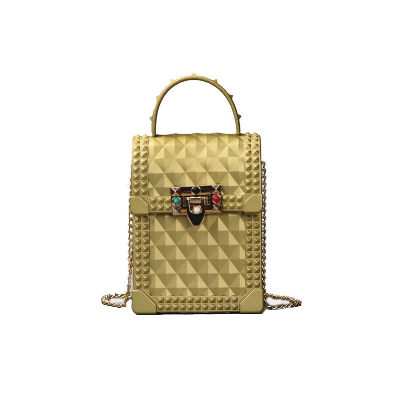 Women's mini backpack in urban style with elegant chain strap