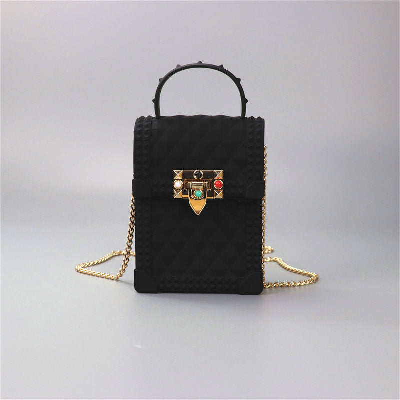 Women's mini backpack in urban style with elegant chain strap
