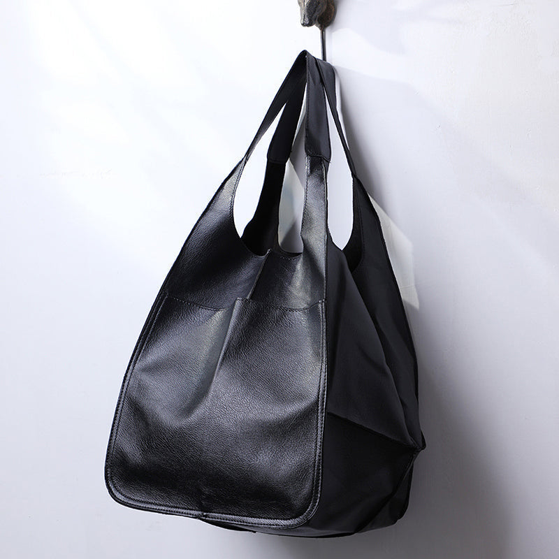Oversized Leather Shoulder Bag for Women