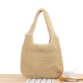 Shoulder bag made of braided straw