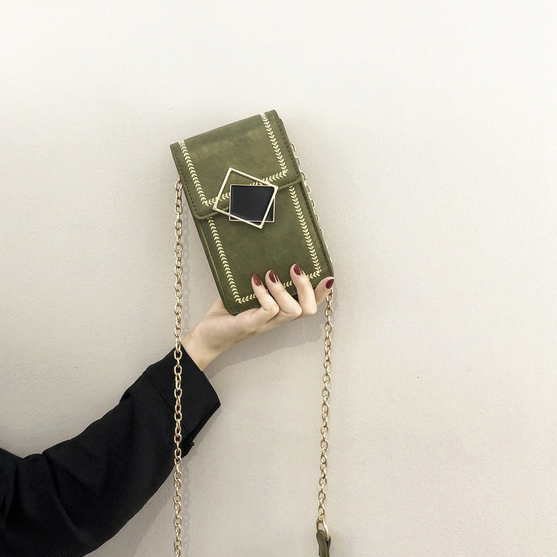 Women's fashionable mobile phone bag with elegant chain strap