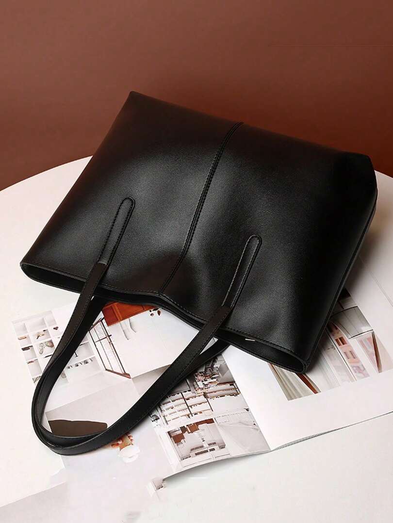 Large Leather Tote Bag, Women's Work Bag with Zipper-mayfair ellis20260422-Calm Wears-Rot-Calm Wears