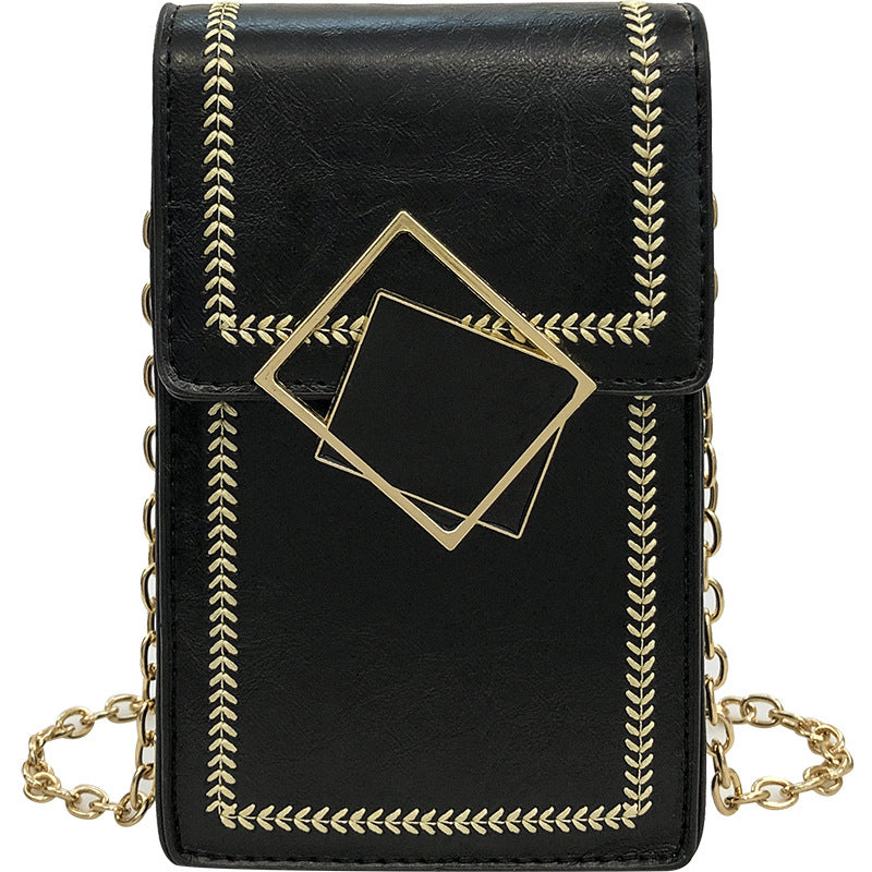 Women's fashionable mobile phone bag with elegant chain strap