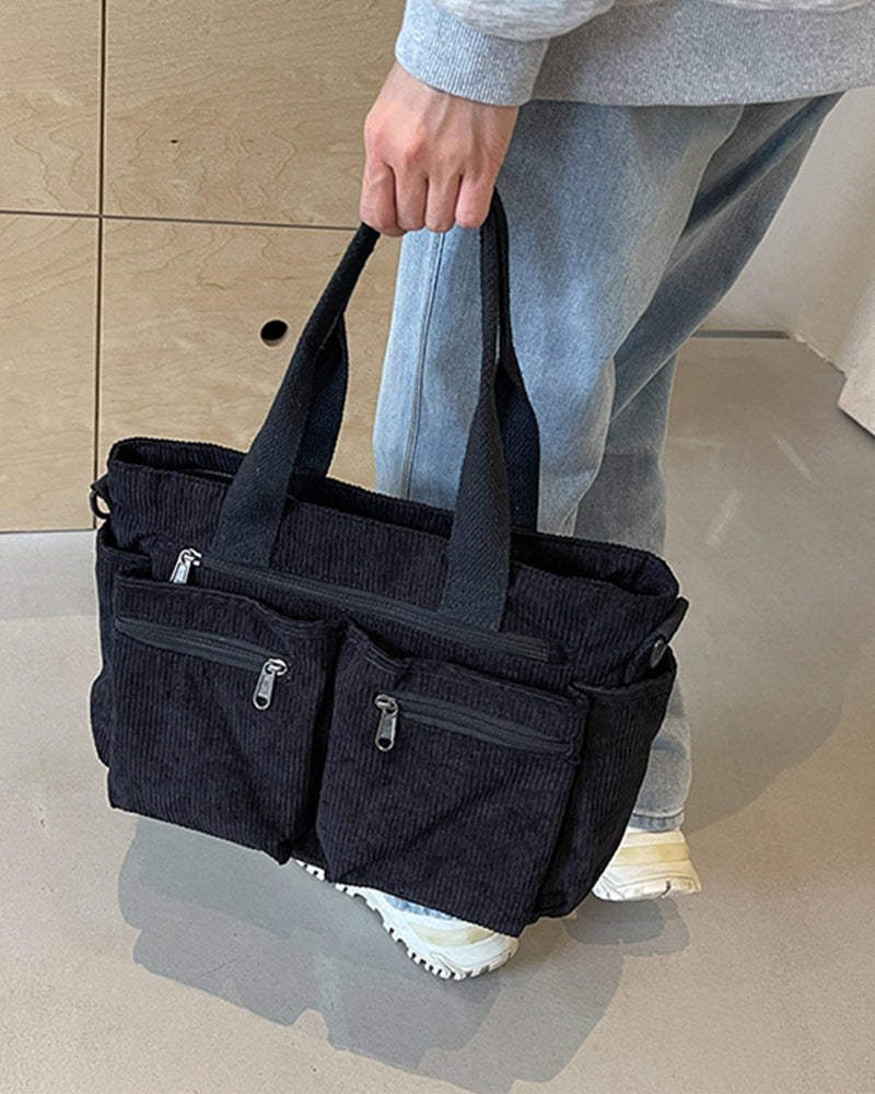 Solid color shopping bag made of railroad fleece