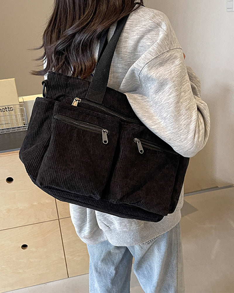 Solid color shopping bag made of railroad fleece