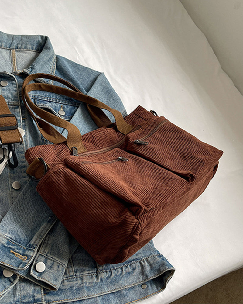 Solid color shopping bag made of railroad fleece