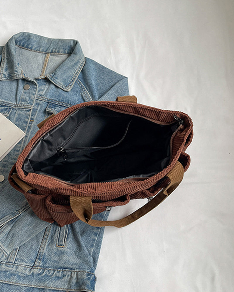 Solid color shopping bag made of railroad fleece