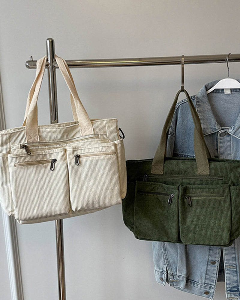 Solid color shopping bag made of railroad fleece