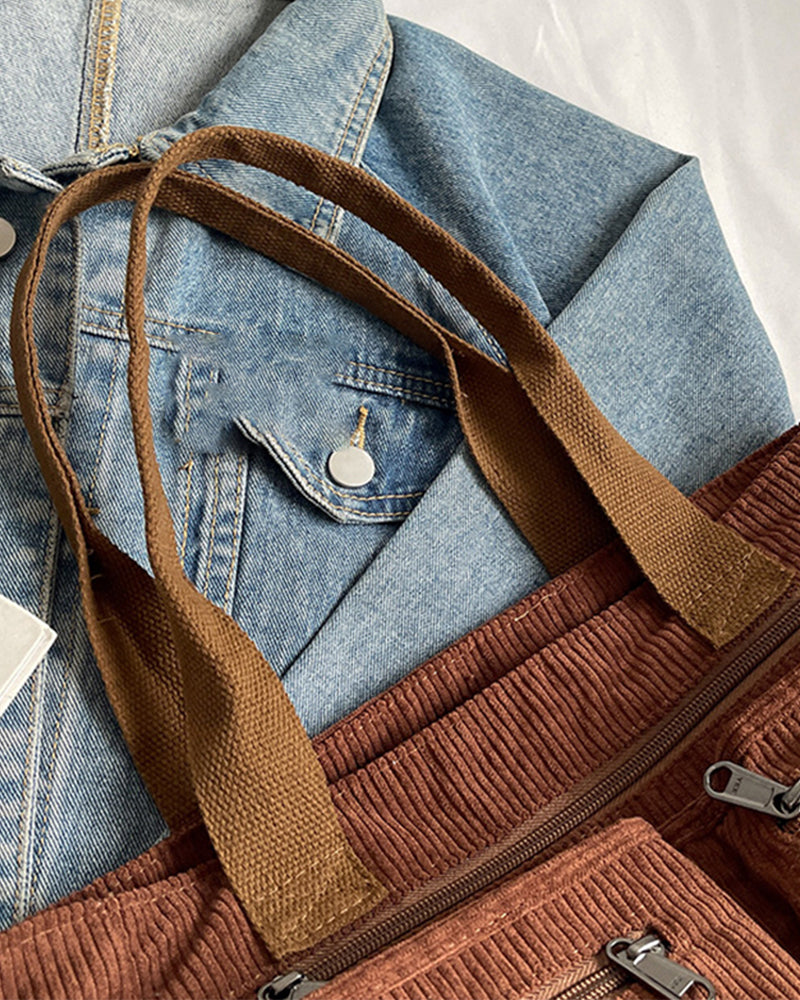 Solid color shopping bag made of railroad fleece