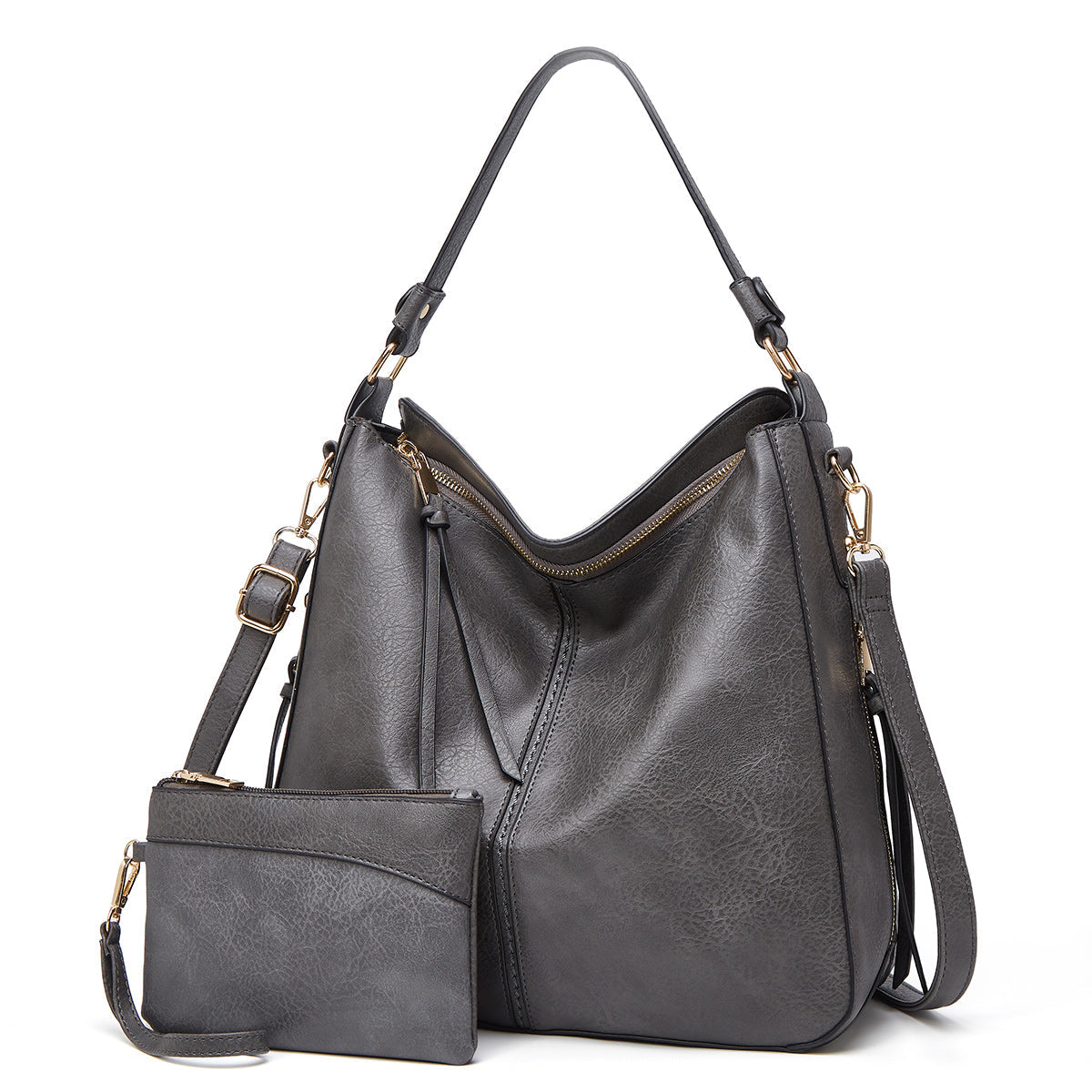 Vintage-inspired leather hobo bag