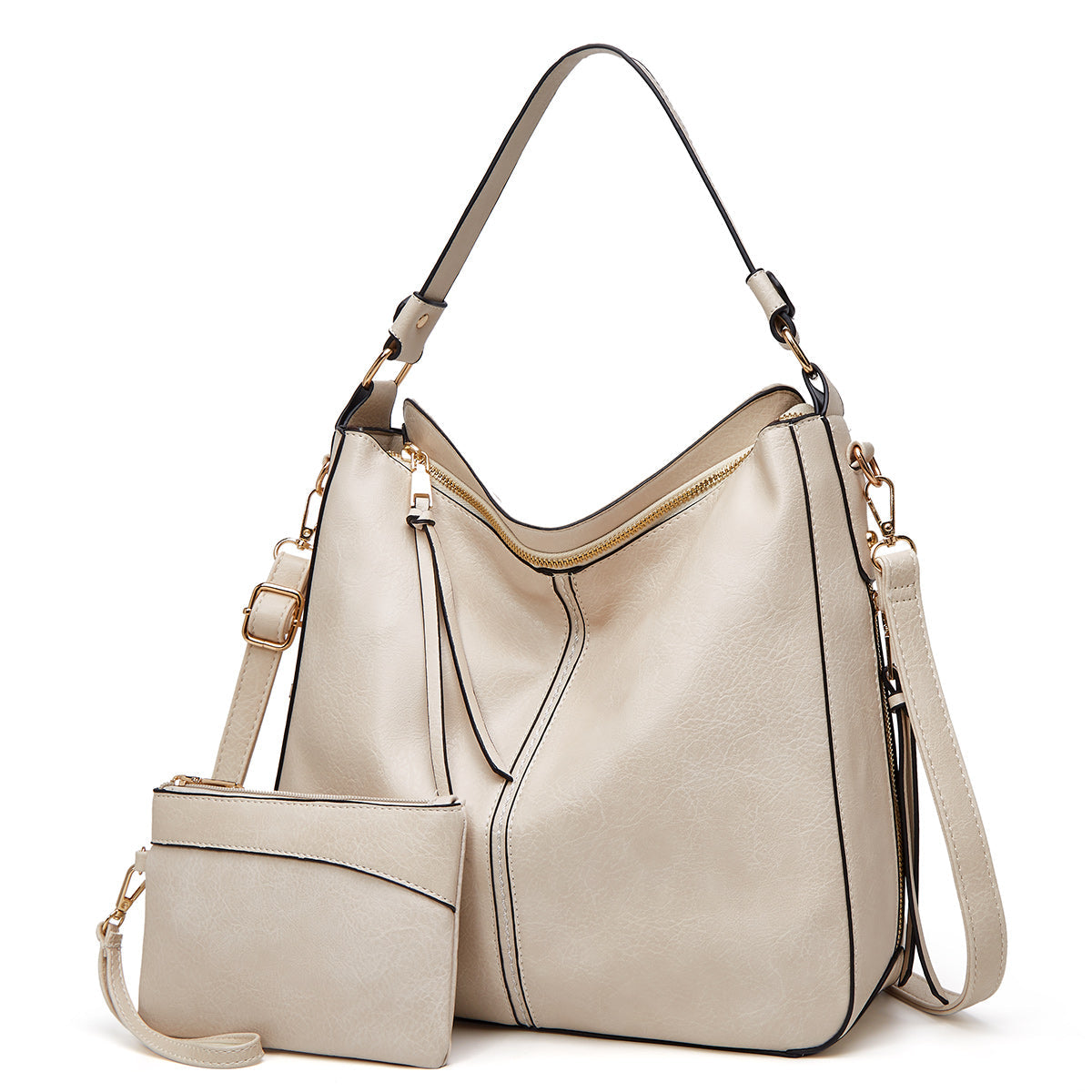 Vintage-inspired leather hobo bag