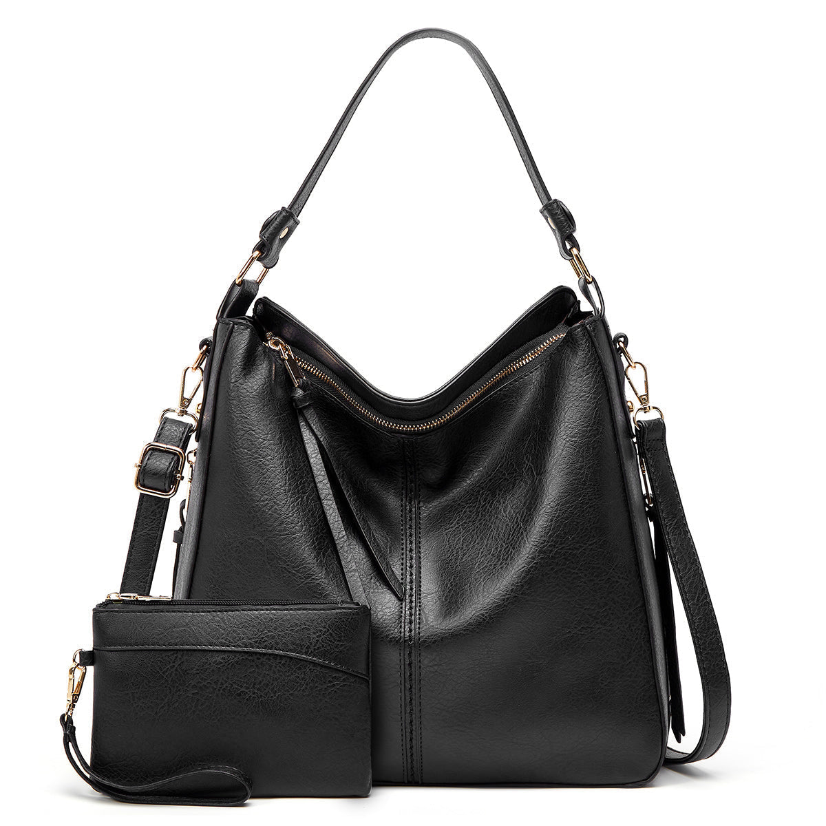 Vintage-inspired leather hobo bag