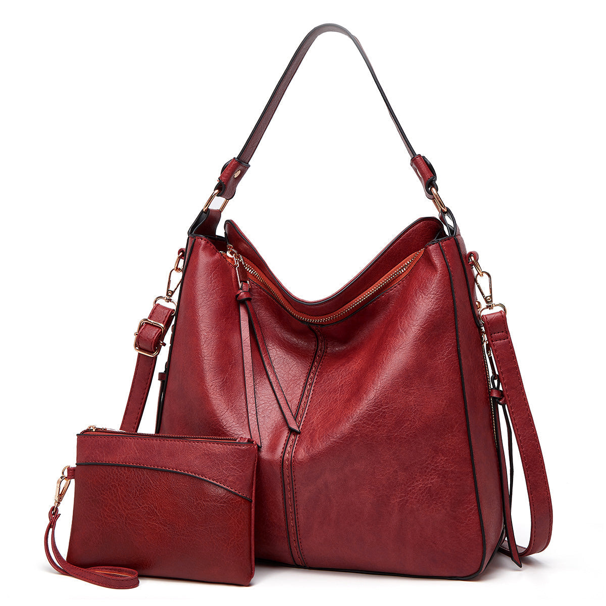 Vintage-inspired leather hobo bag