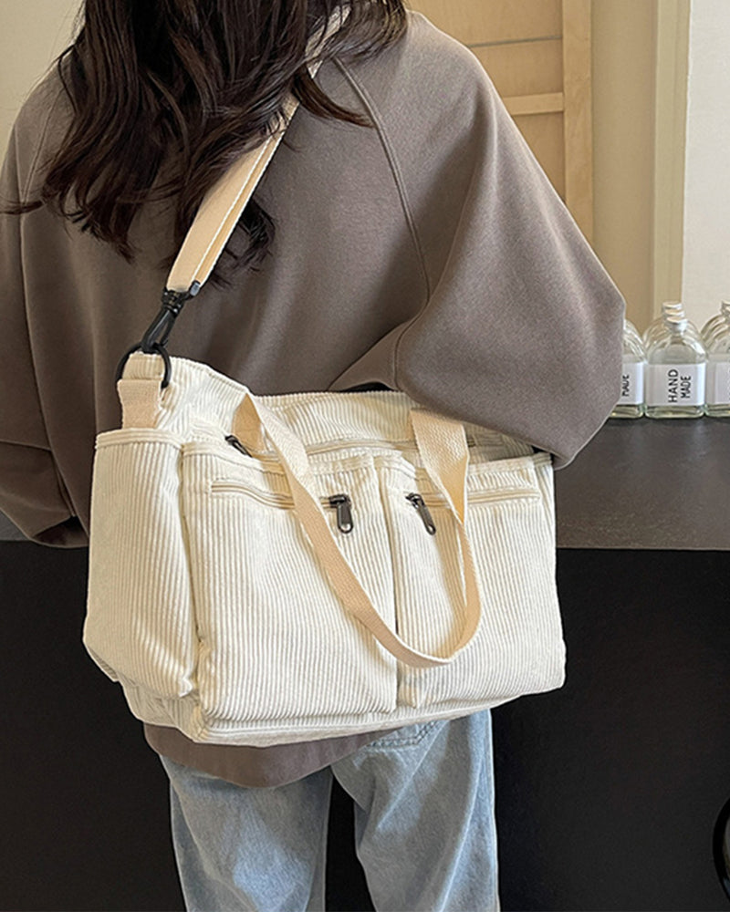 Solid color shopping bag made of railroad fleece