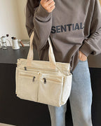 Solid color shopping bag made of railroad fleece