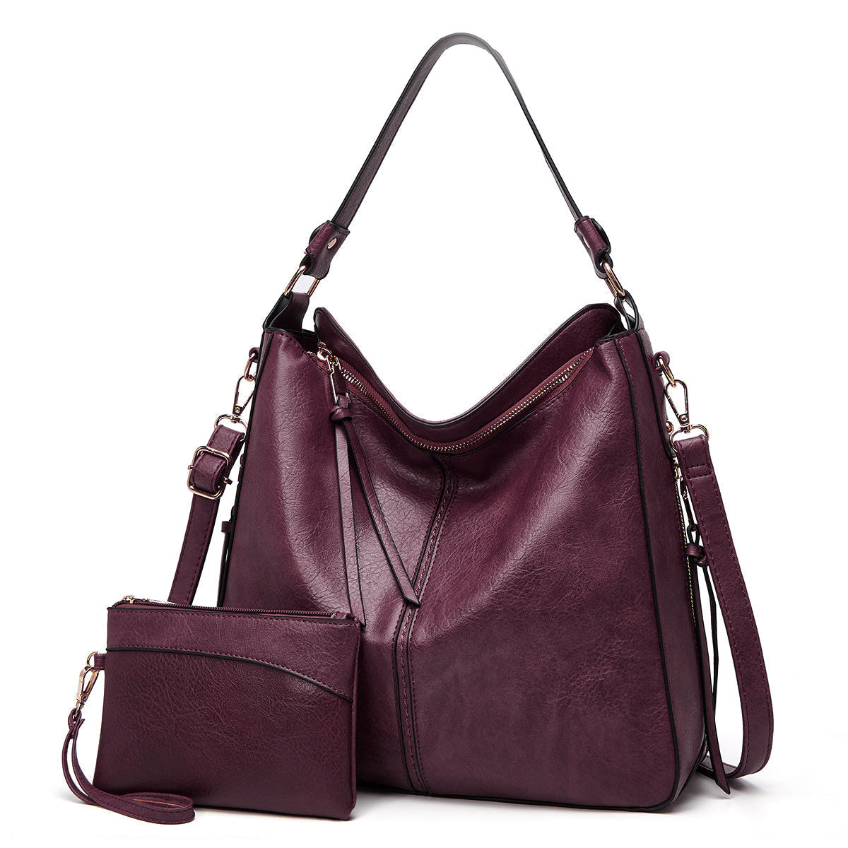 Vintage-inspired leather hobo bag