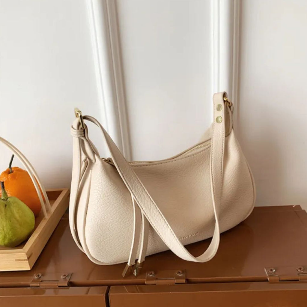 Shoulder bag for - Simple shoulder bag in dumpling design with adjustable strap-Calm Wears-Beige-Calm Wears