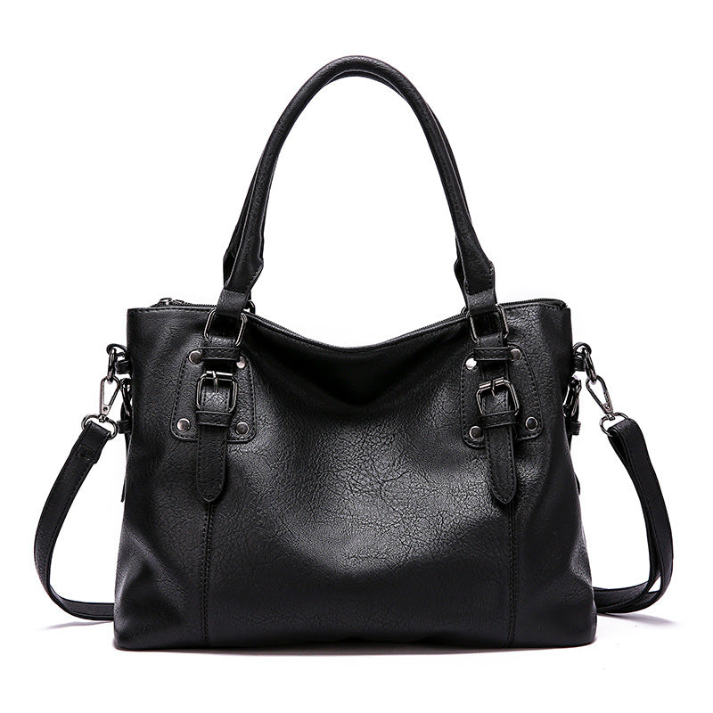 Large Capacity Vintage Soft Leather Handbag with Shoulder Strap-dione couture20260421-Calm Wears-Black-Calm Wears