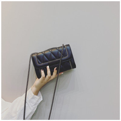Women's clutch with stylish quilted design and detachable chain strap-https://detail.1688.com/offer/631499722254.html-Calm Wears-Black-nothing-Calm Wears