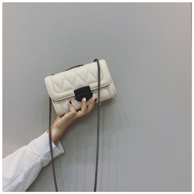Women's clutch with stylish quilted design and detachable chain strap-https://detail.1688.com/offer/631499722254.html-Calm Wears-White-nothing-Calm Wears