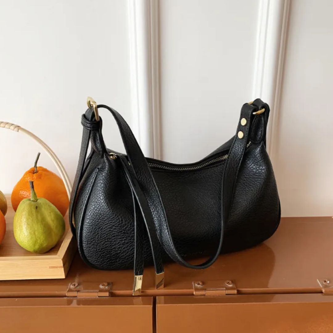 Shoulder bag for - Simple shoulder bag in dumpling design with adjustable strap-Calm Wears-Black-Calm Wears
