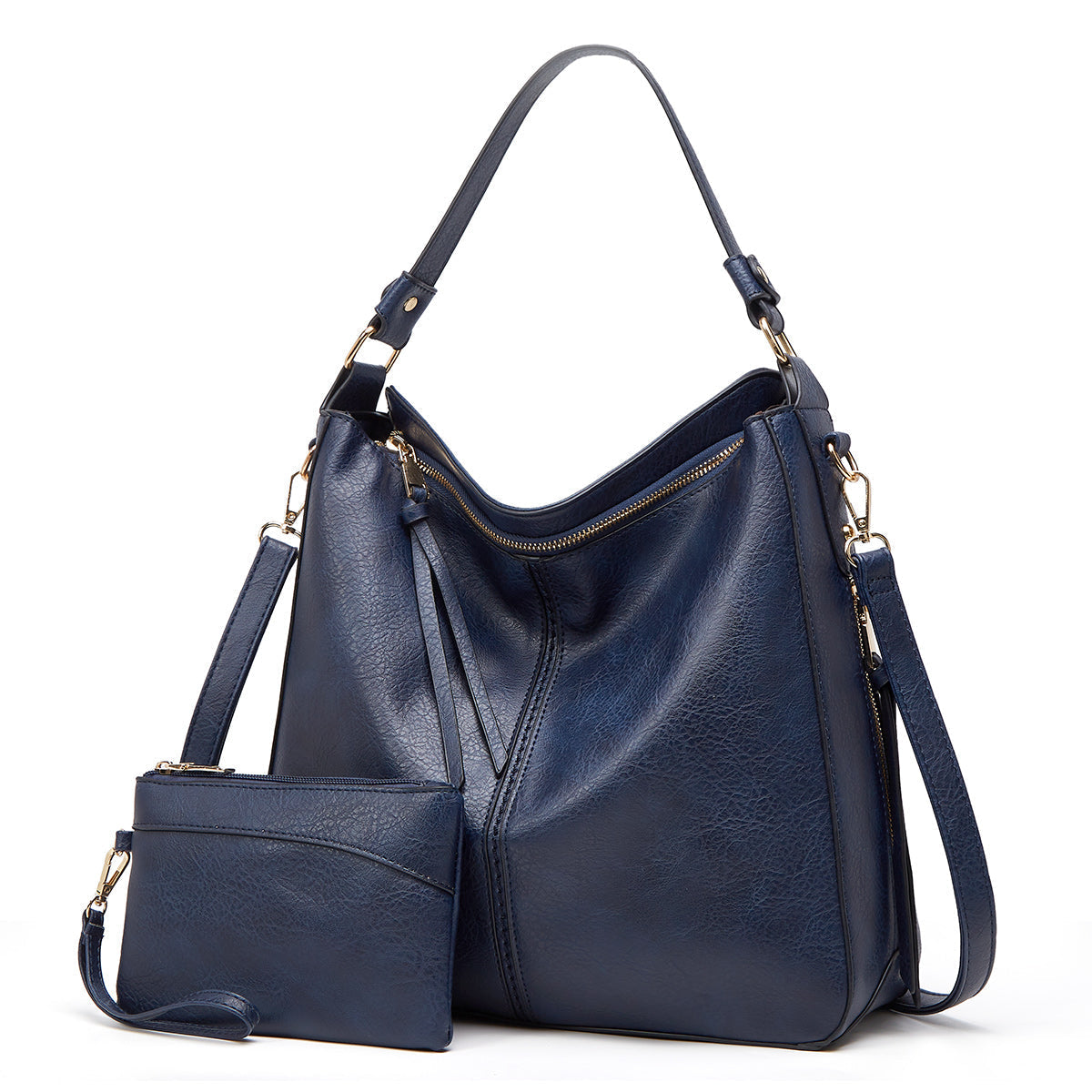 Vintage-inspired leather hobo bag