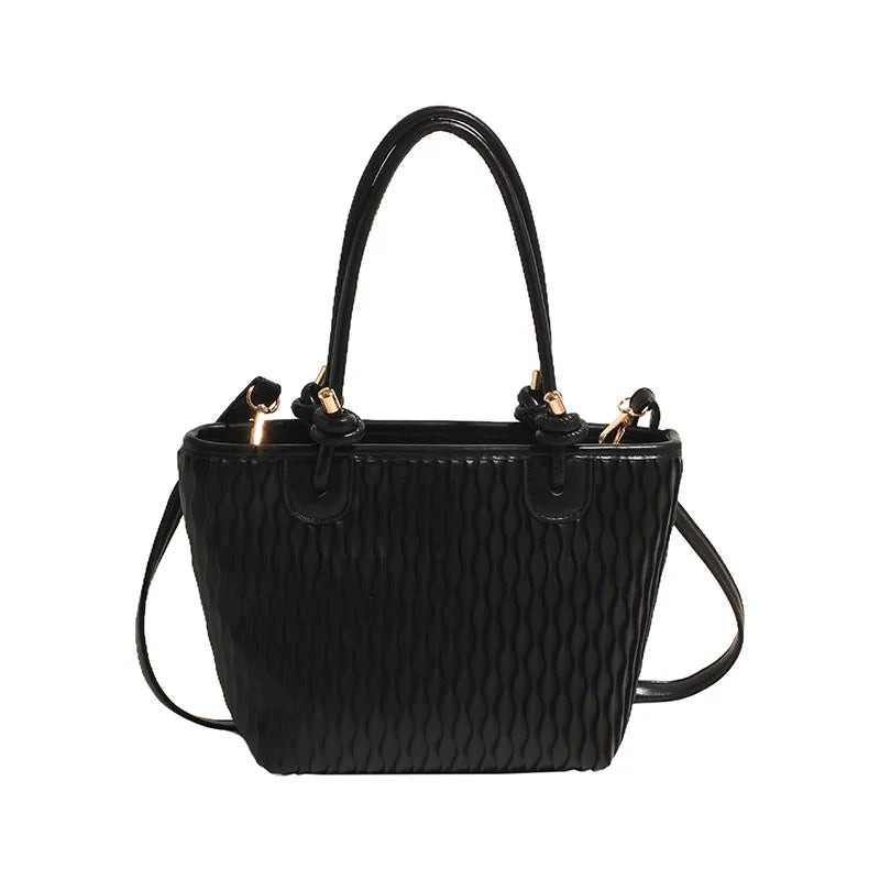 Shoulder bag for - Simple bag with textured design and adjustable strap-Calm Wears-Black-Calm Wears