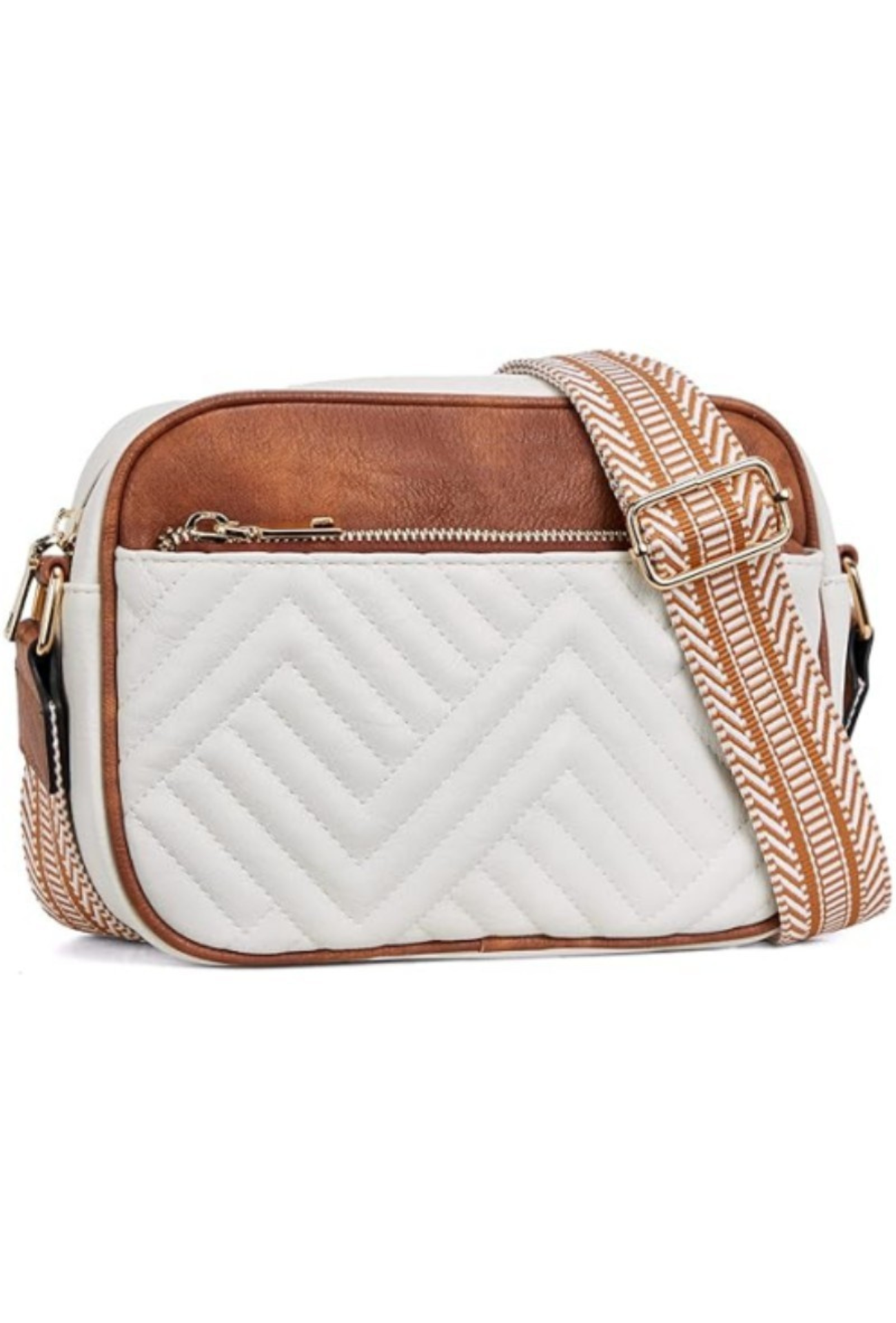 Everyday Shoulder Bag-Calm Wears-Brown and White-Calm Wears