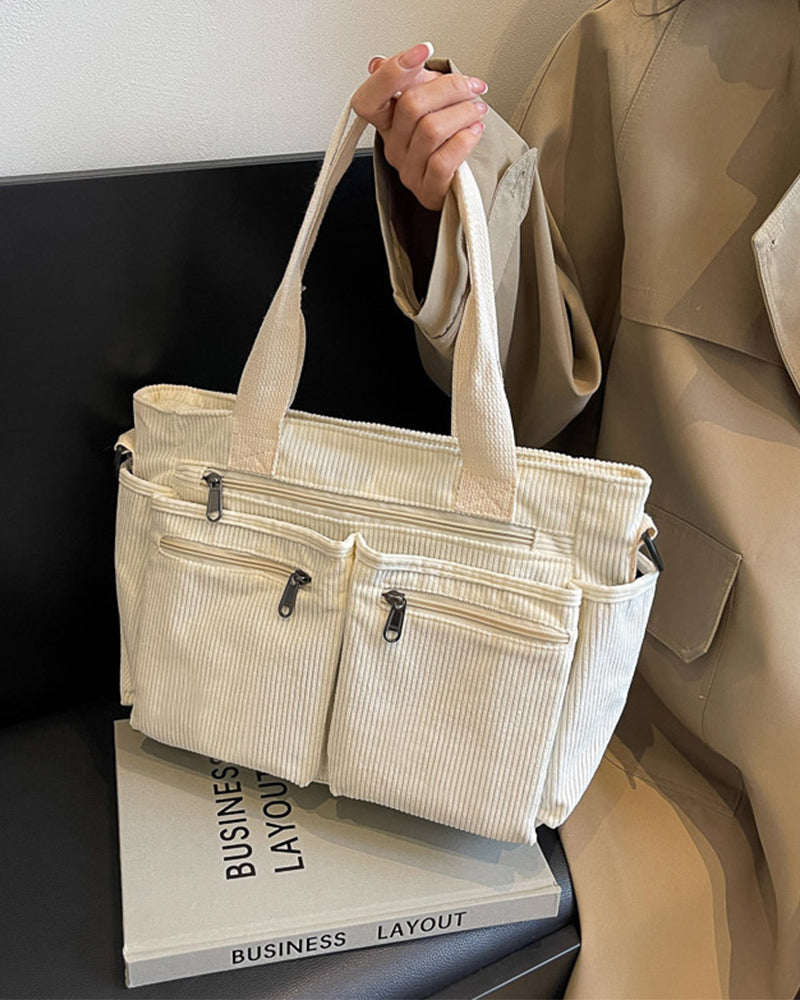 Solid color shopping bag made of railroad fleece