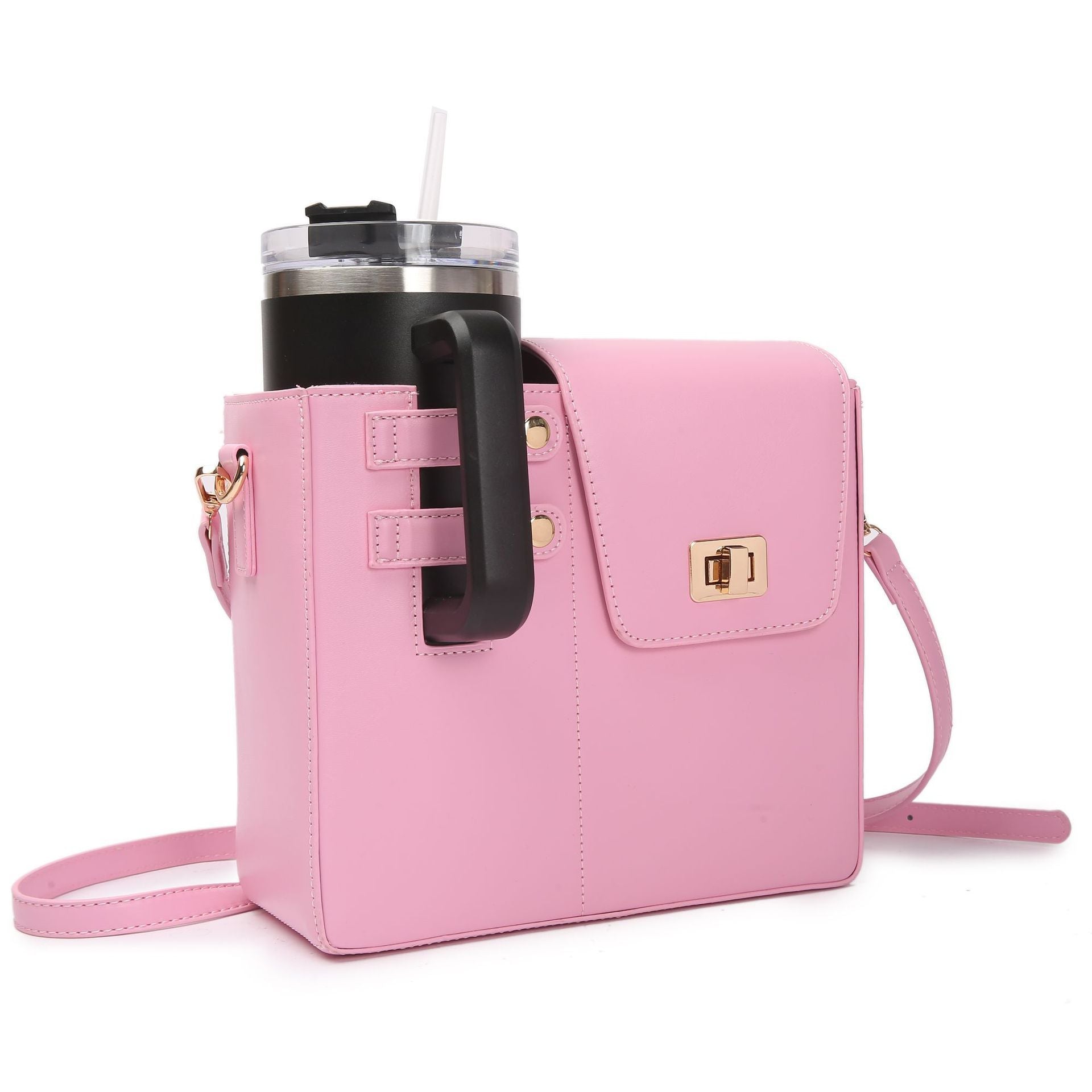 Vegan Leather Shoulder Bag-getme20260422-Calm Wears-Rosa-Calm Wears