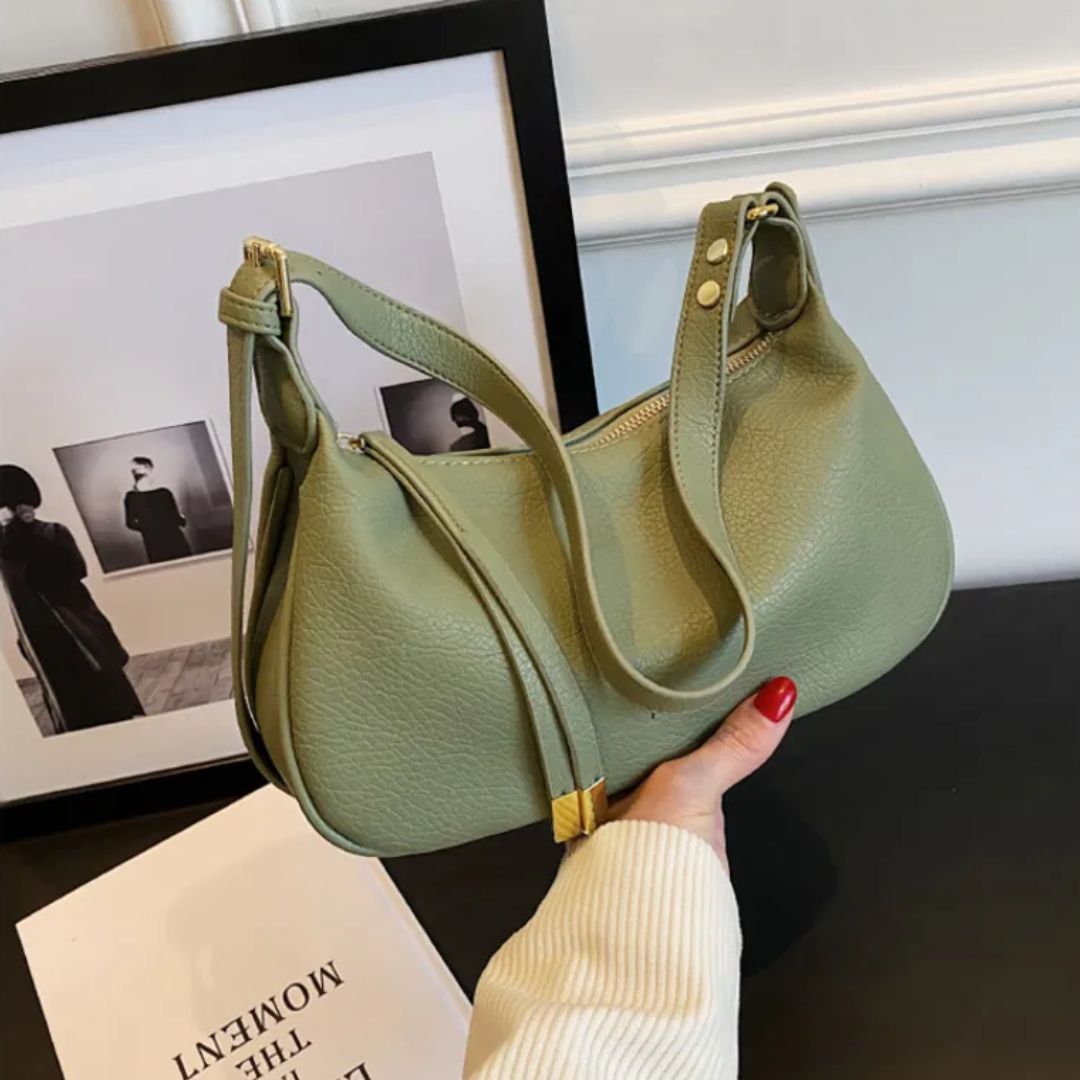 Shoulder bag for - Simple shoulder bag in dumpling design with adjustable strap-Calm Wears-Green-Calm Wears