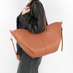 Large Grainy Leather Tote Bag-dione couture20260421-Calm Wears-Black-Calm Wears