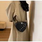 Shoulder bag for - Heart-shaped crossbody bag in eye-catching design with strap closure-Calm Wears-Beige-Calm Wears