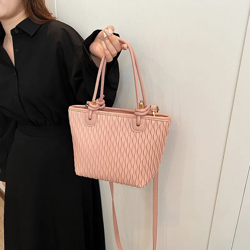 Shoulder bag for - Simple bag with textured design and adjustable strap-Calm Wears-Black-Calm Wears
