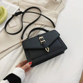 for ladies - Elegant handbag with gold buckle and adjustable strap-Calm Wears-Black-Calm Wears