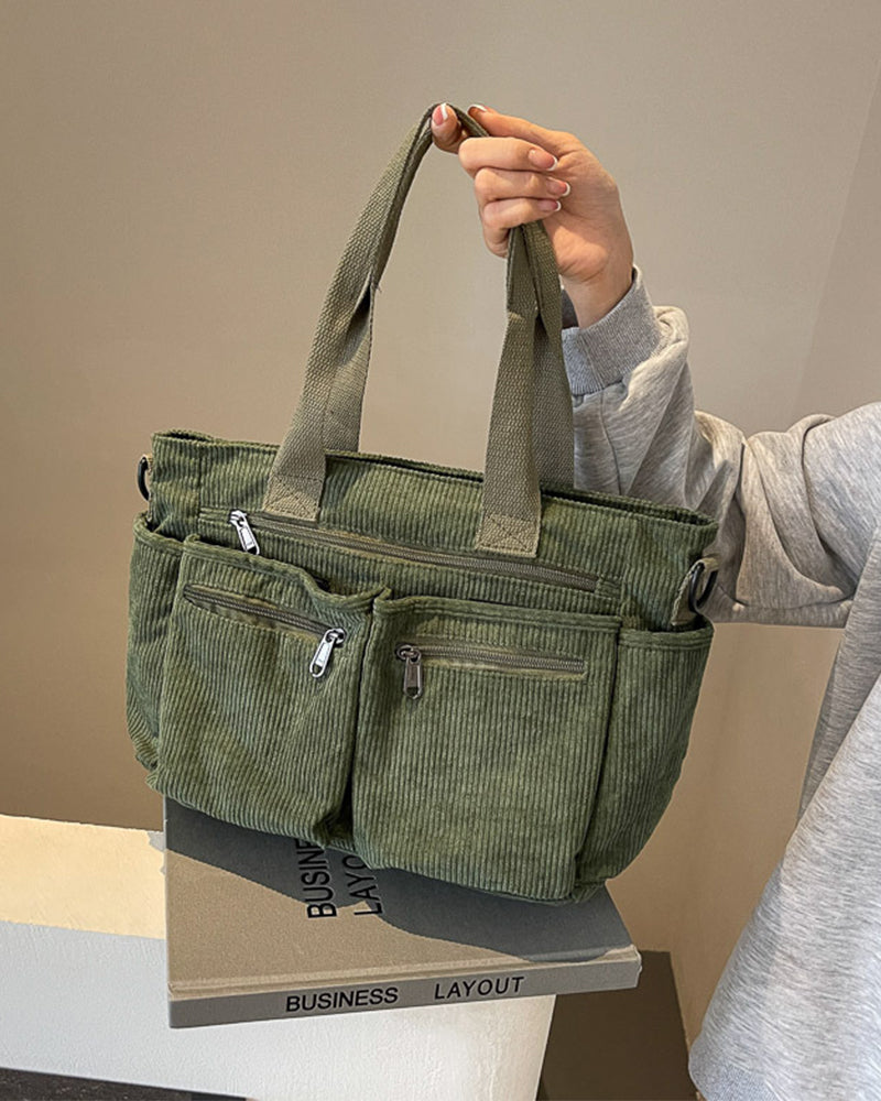 Solid color shopping bag made of railroad fleece