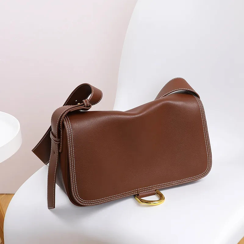 Bag for - Elegant Shoulder Bag with Gold Accent and Plenty of Storage-Calm Wears-Brick-colored wine-Calm Wears