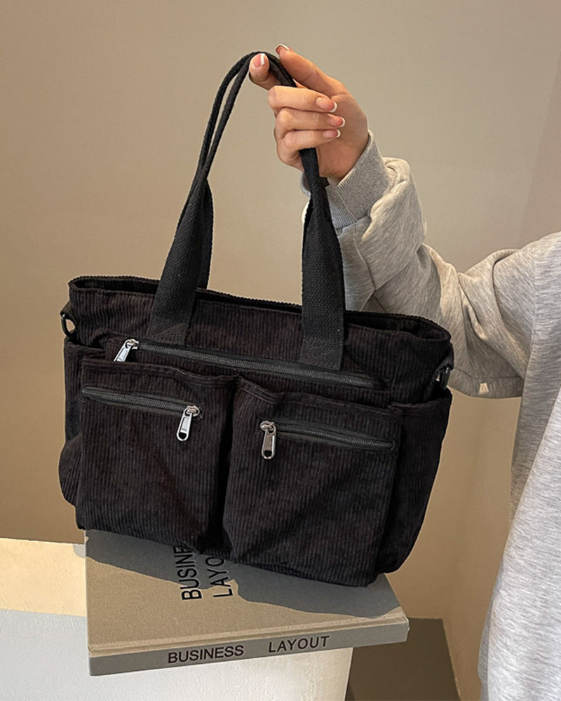 Solid color shopping bag made of railroad fleece