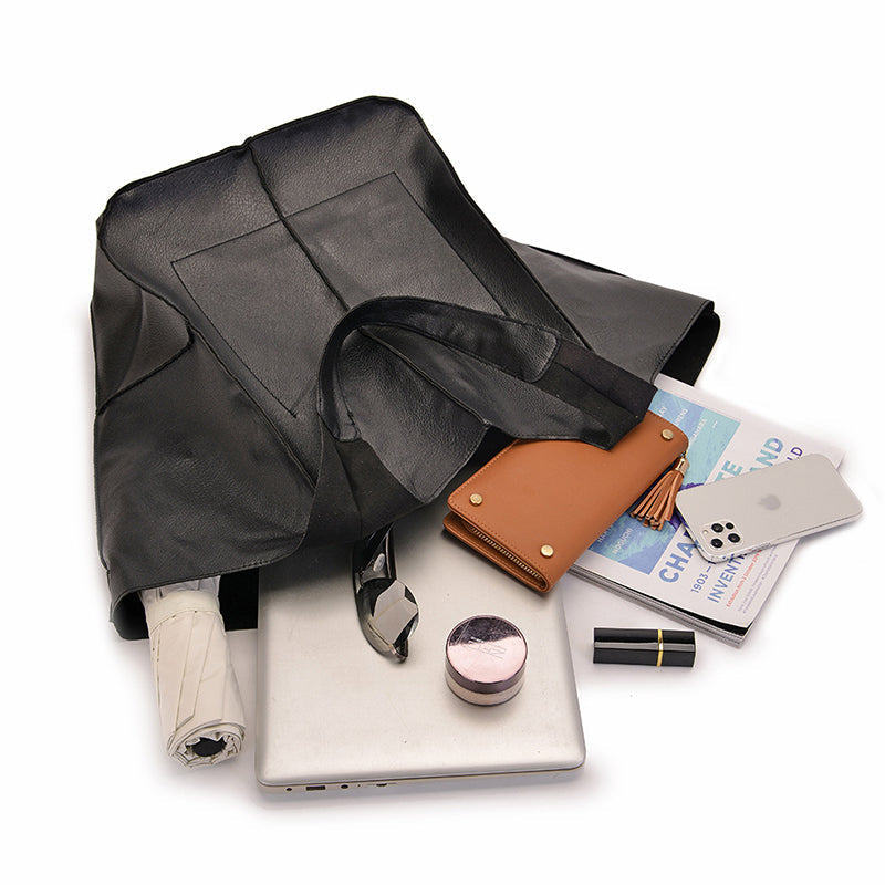 Oversized Leather Shoulder Bag for Women
