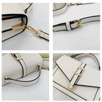 for ladies - Elegant handbag with gold buckle and adjustable strap-Calm Wears-Black-Calm Wears