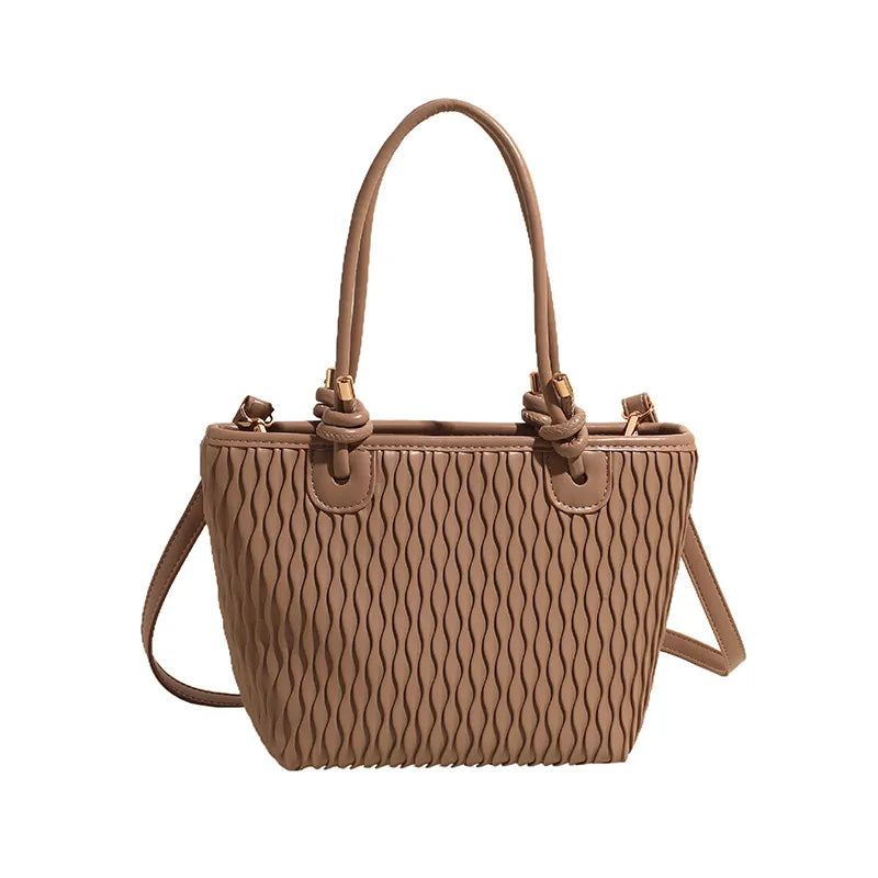 Shoulder bag for - Simple bag with textured design and adjustable strap-Calm Wears-Khaki-Calm Wears
